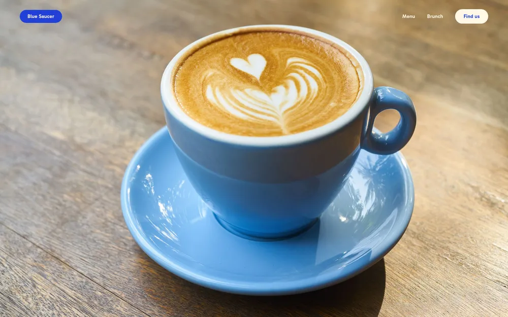 Blue Saucer, sunny neighbourhood café website