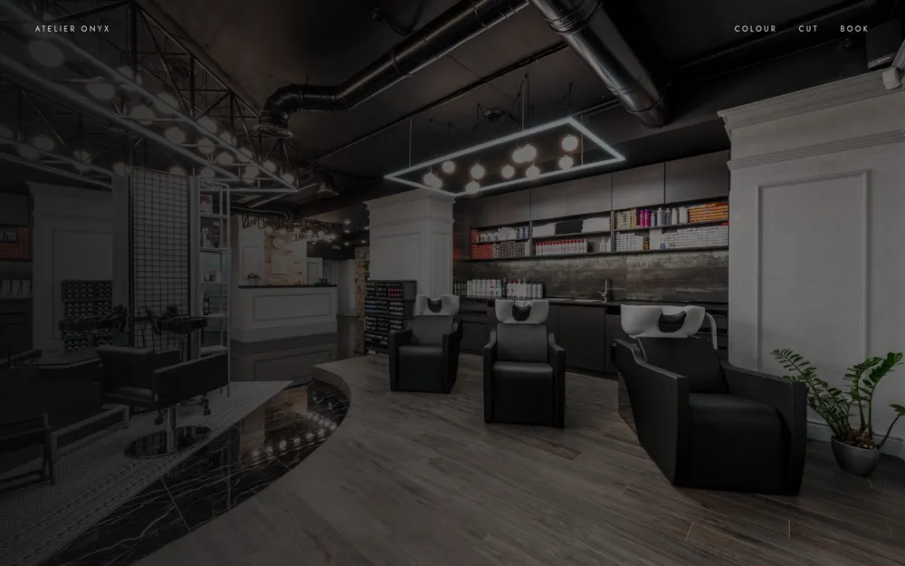 Atelier Onyx, luxury hair salon website